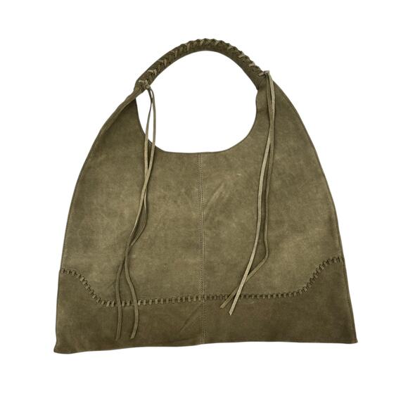 HOBO Green Suede Leather Nomad Hobo Large Square Slouchy Shoulder Bag - Picture 4 of 11